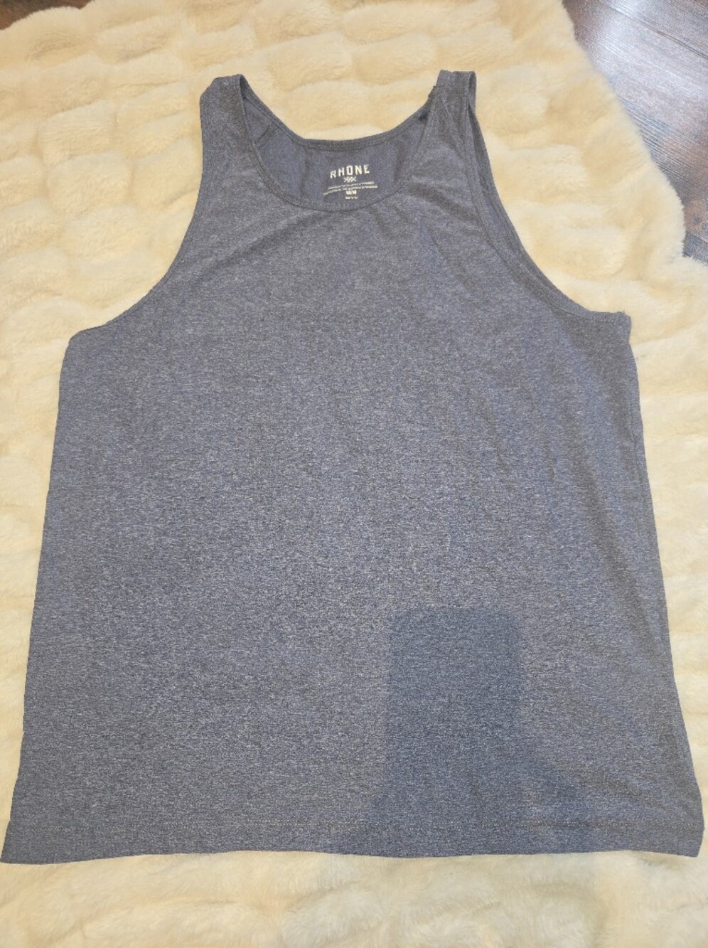 Rhone Mens Blue Heathered Athletic Tank Sleeveless Shirt [Medium] Gym Workout